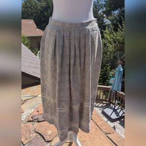 TanJay Wool Blend Pleated Midi Skirt Size 12 With Pocket!
